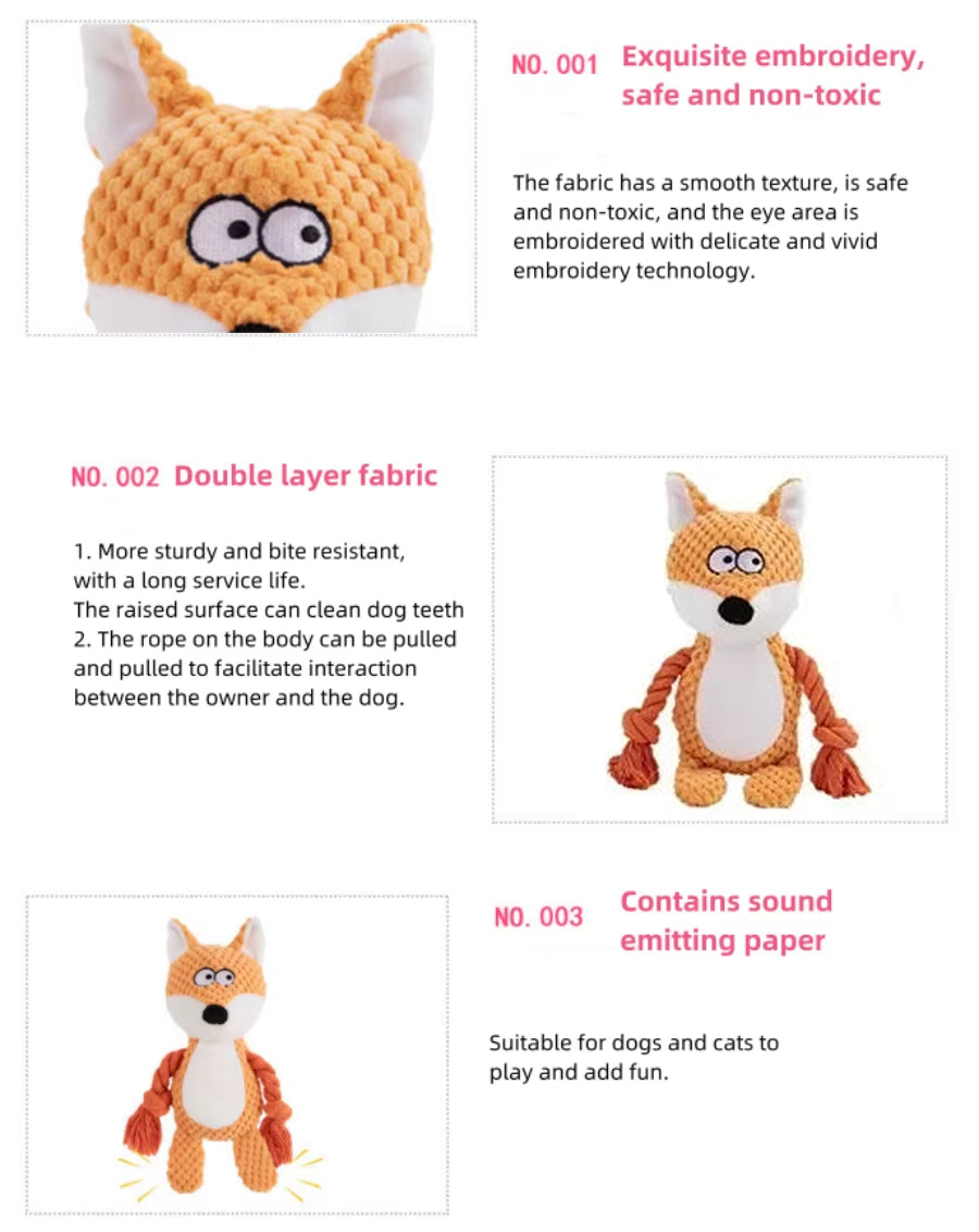 🧸 Durable Squeaky Plush Dog Toy – Fun & Chew-Friendly for All Dogs 🐾🎉 Select your fav ChewAnimal