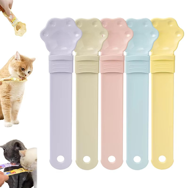 Cat Strip Squeeze Spoon Cat Strip Feeder Cat Spoon Wet Treat Squeeze Treat Spoon Cat Food Spoon Hole Pet Cat Squeeze Spoons