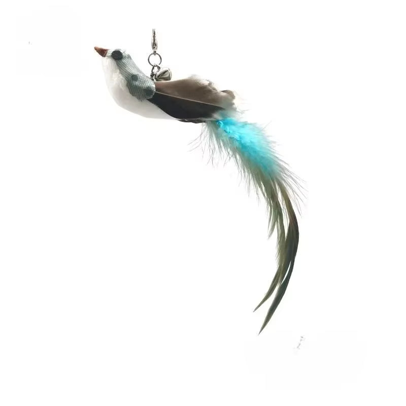 Handfree Bird/Feather Cat Wand with Bell Cat Toys Interactive Powerful Suction Cup for Cats Kitten Hunting Exercise Pet Products